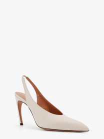 The Attico Women's Viper Leather Slingback Pumps White