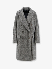 Brunello Cucinelli Women's Virgin Wool and Alpaca Overcoat Black