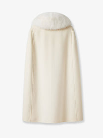 Fendi Women's Virgin Wool and Angora Cape White