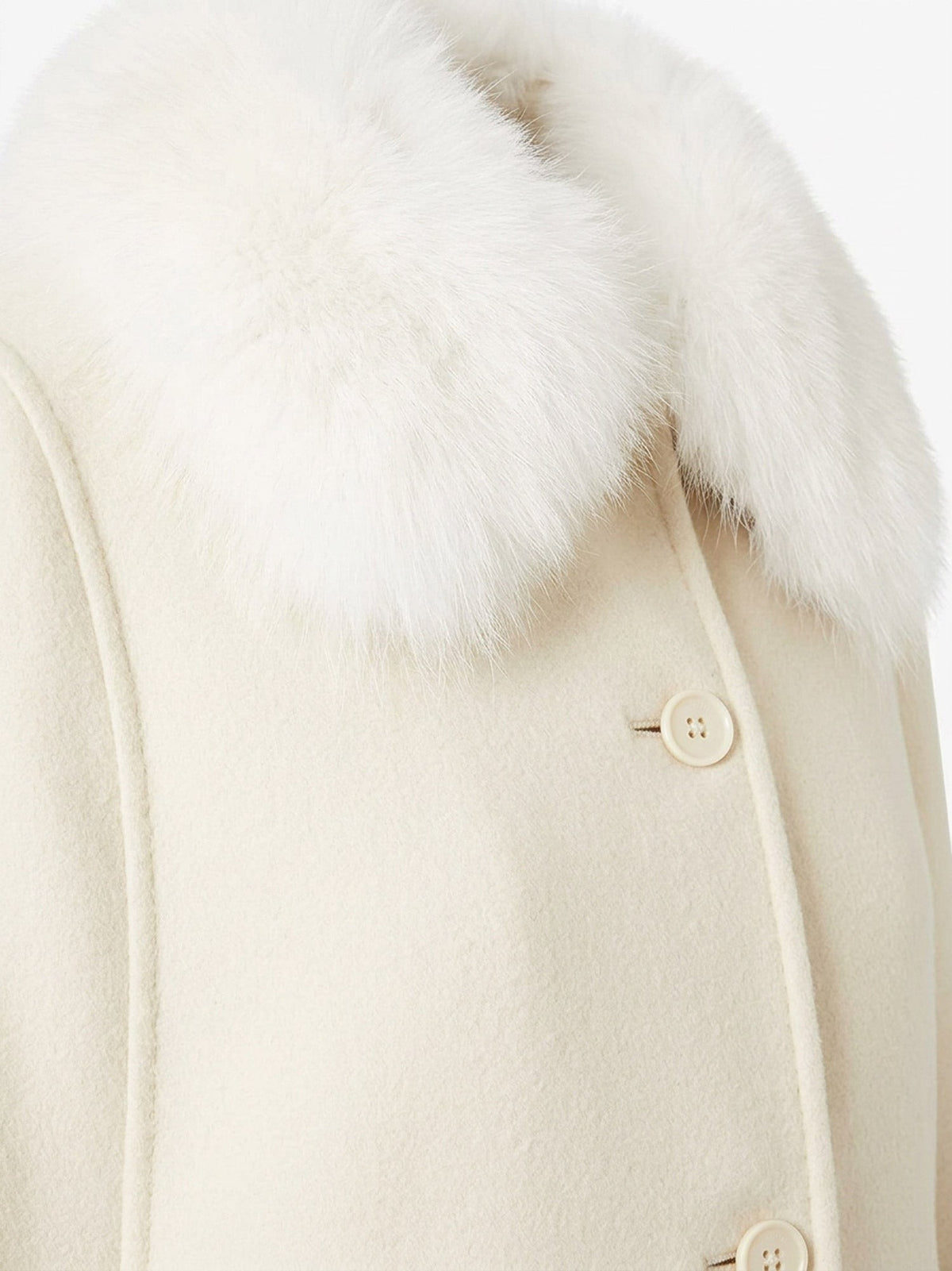Fendi Women's Virgin Wool and Angora Cape White