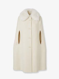 Fendi Women's Virgin Wool and Angora Cape White