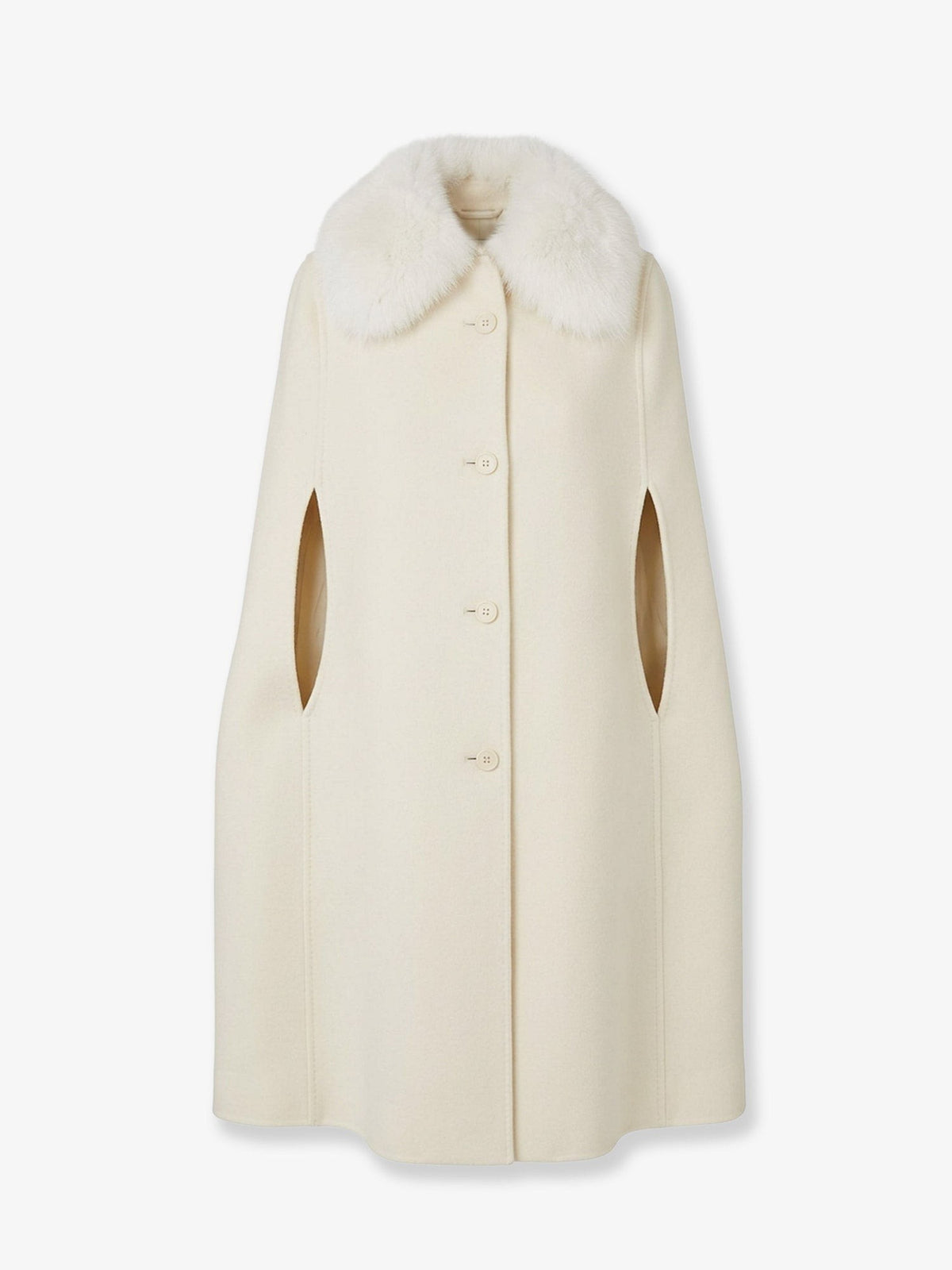 Fendi Women's Virgin Wool and Angora Cape White