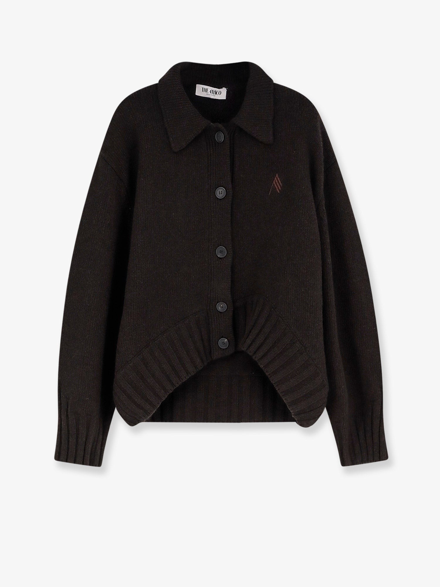 The Attico Women's Virgin Wool and Cashmere Blend Cardigan Brown
