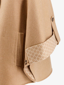 Max Mara Women's Virgin Wool and Cashmere Cape Wih Pockets on the Front Beige