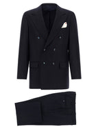 Kiton Virgin Wool and Cashmere Dress Blue