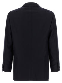 Kiton Virgin Wool and Cashmere Dress Blue