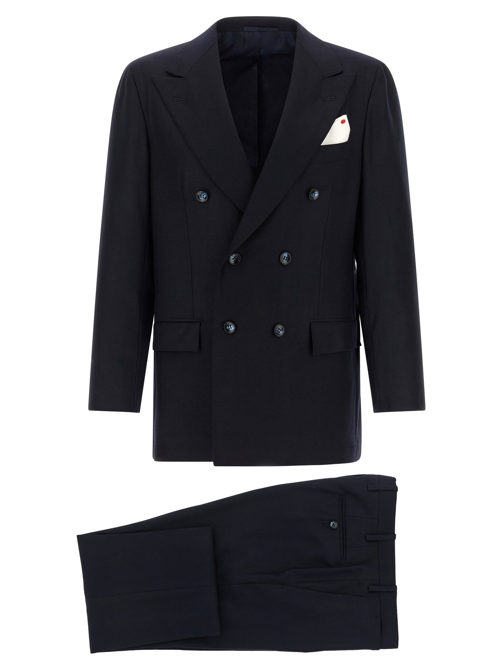 Kiton Virgin Wool and Cashmere Dress Blue