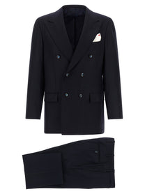Kiton Virgin Wool and Cashmere Dress Blue