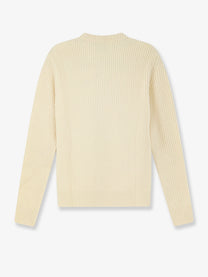 Alpha-Studio Men's Virgin Wool and Cashmere Sweater White