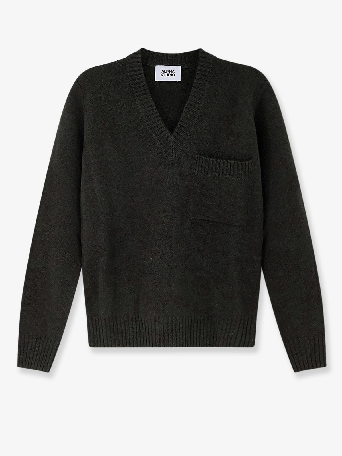 Alpha-Studio Men's Virgin Wool and Cashmere Sweater Green