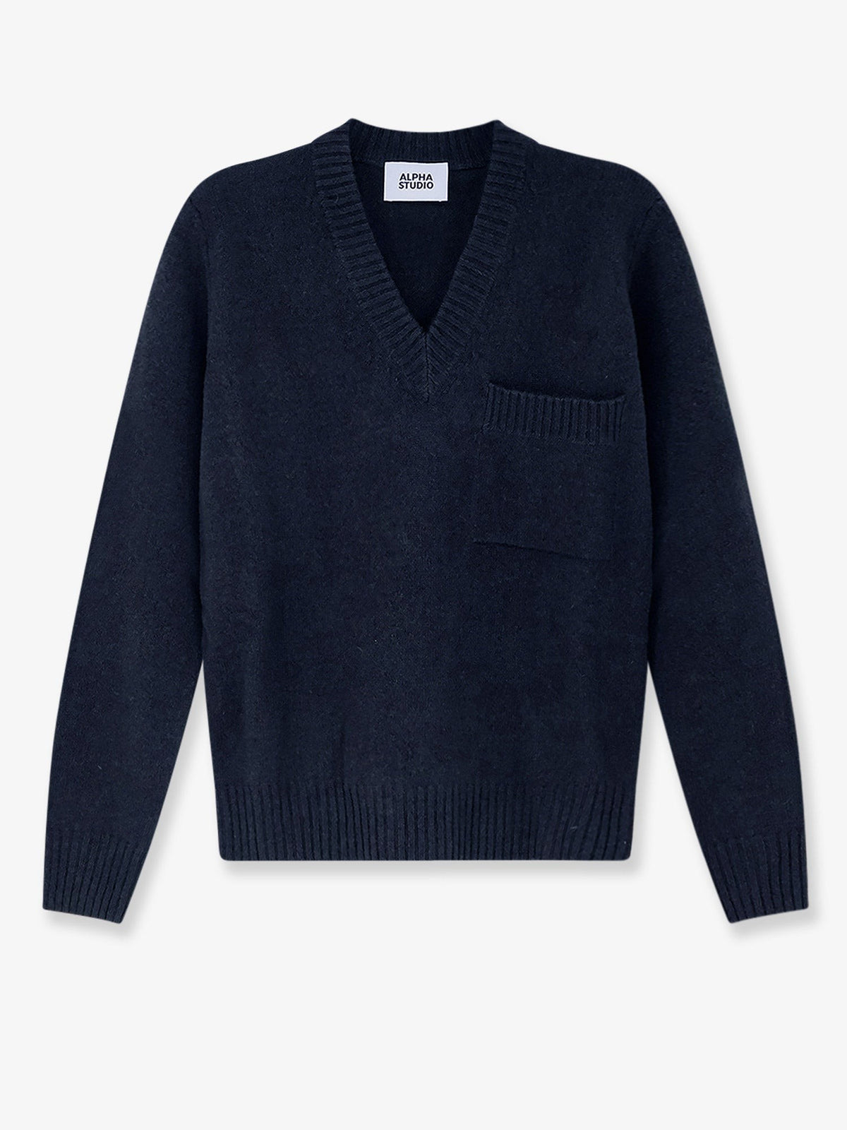 Alpha-Studio Men's Virgin Wool and Cashmere Sweater Blue