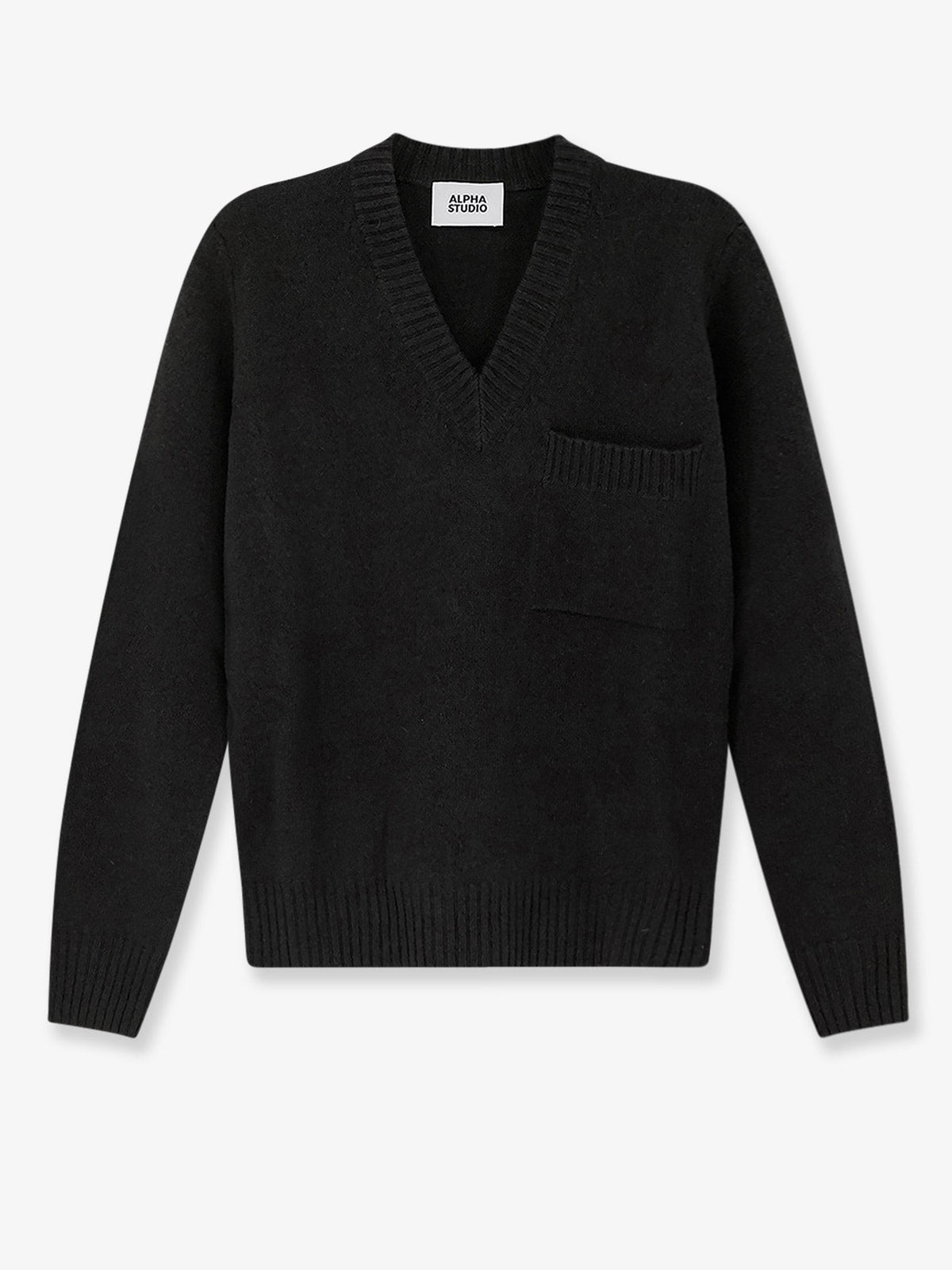 Alpha-Studio Men's Virgin Wool and Cashmere Sweater Black