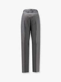 MM6 Maison Margiela Women's Virgin Wool and Cotton Trousers Grey