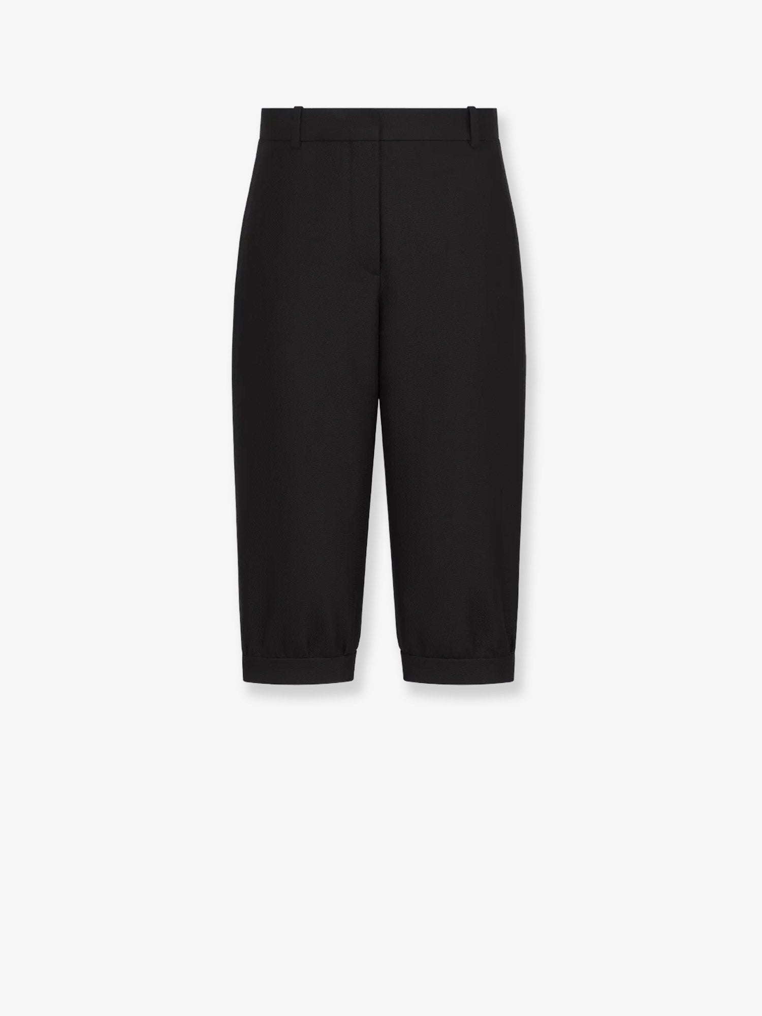 Dior Women's Virgin Wool and Silk Grain De Poudre Bermuda Shorts Black Dior