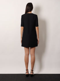 Valentino Women's Virgin Wool and Silk Mini Dress Black