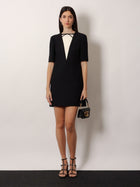 Valentino Women's Virgin Wool and Silk Mini Dress Black