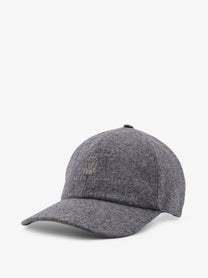 Brunello Cucinelli Men's Virgin Wool Baseball Hat Grey