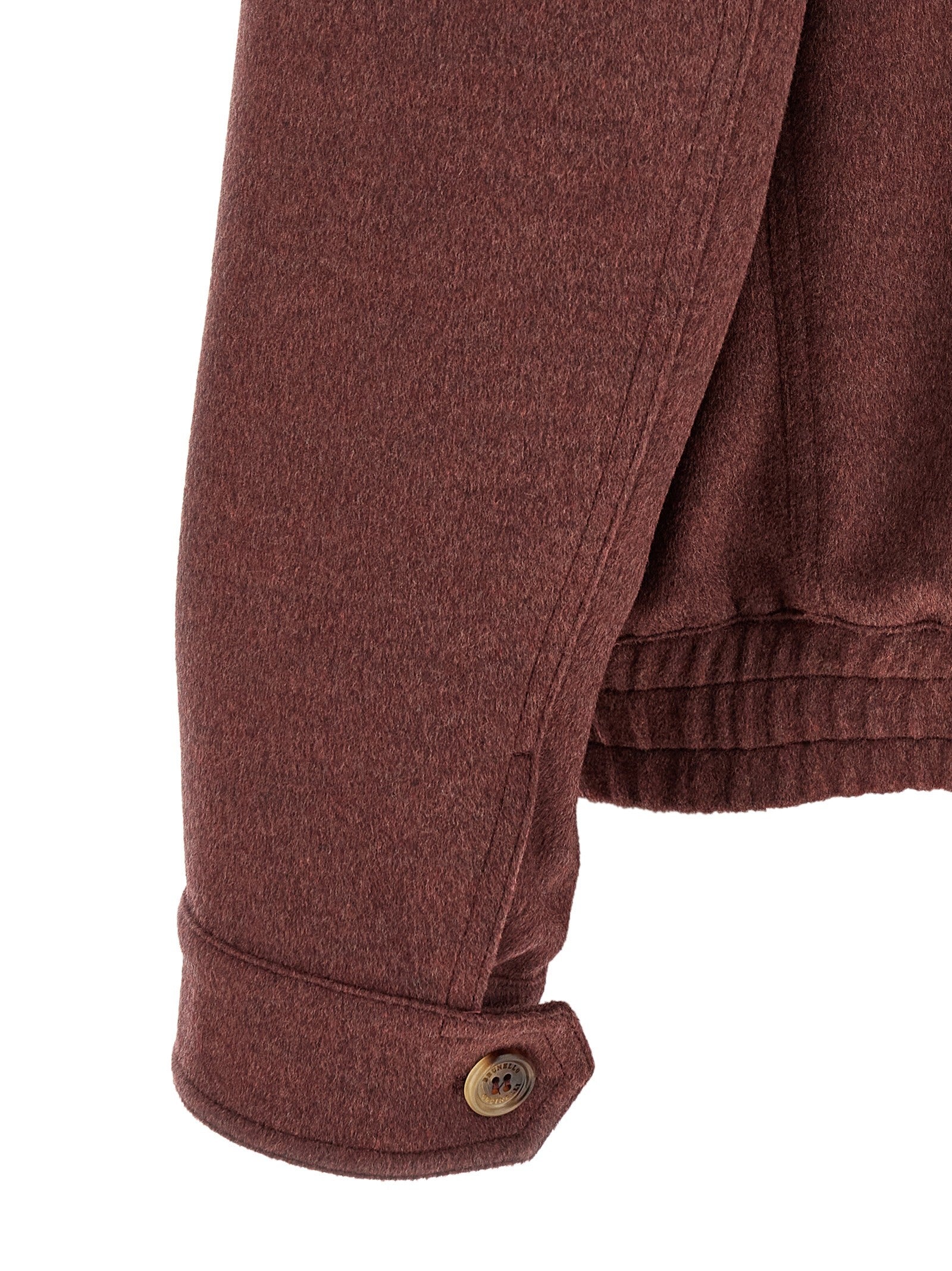 Brunello Cucinelli Virgin Wool Beaver Bomber Jacket Red