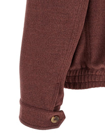 Brunello Cucinelli Virgin Wool Beaver Bomber Jacket Red