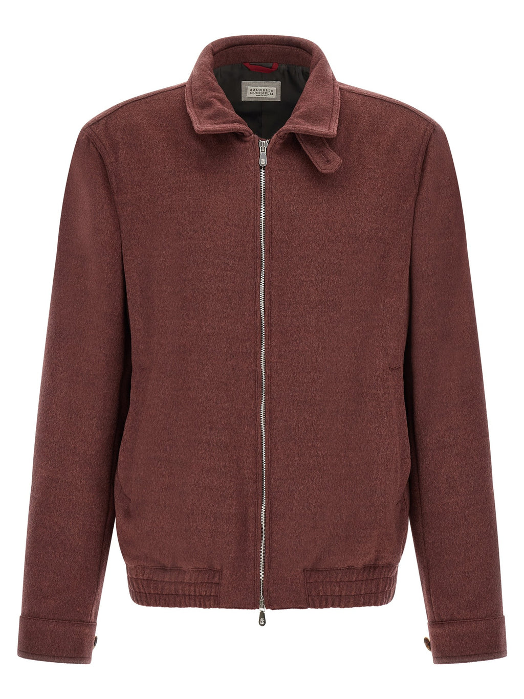 Brunello Cucinelli Virgin Wool Beaver Bomber Jacket Red