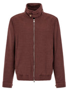 Brunello Cucinelli Virgin Wool Beaver Bomber Jacket Red, view 2