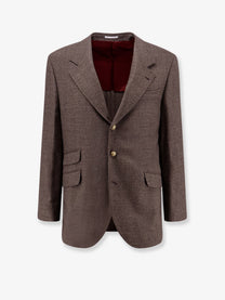 Brunello Cucinelli Men's Virgin Wool Blazer Gold