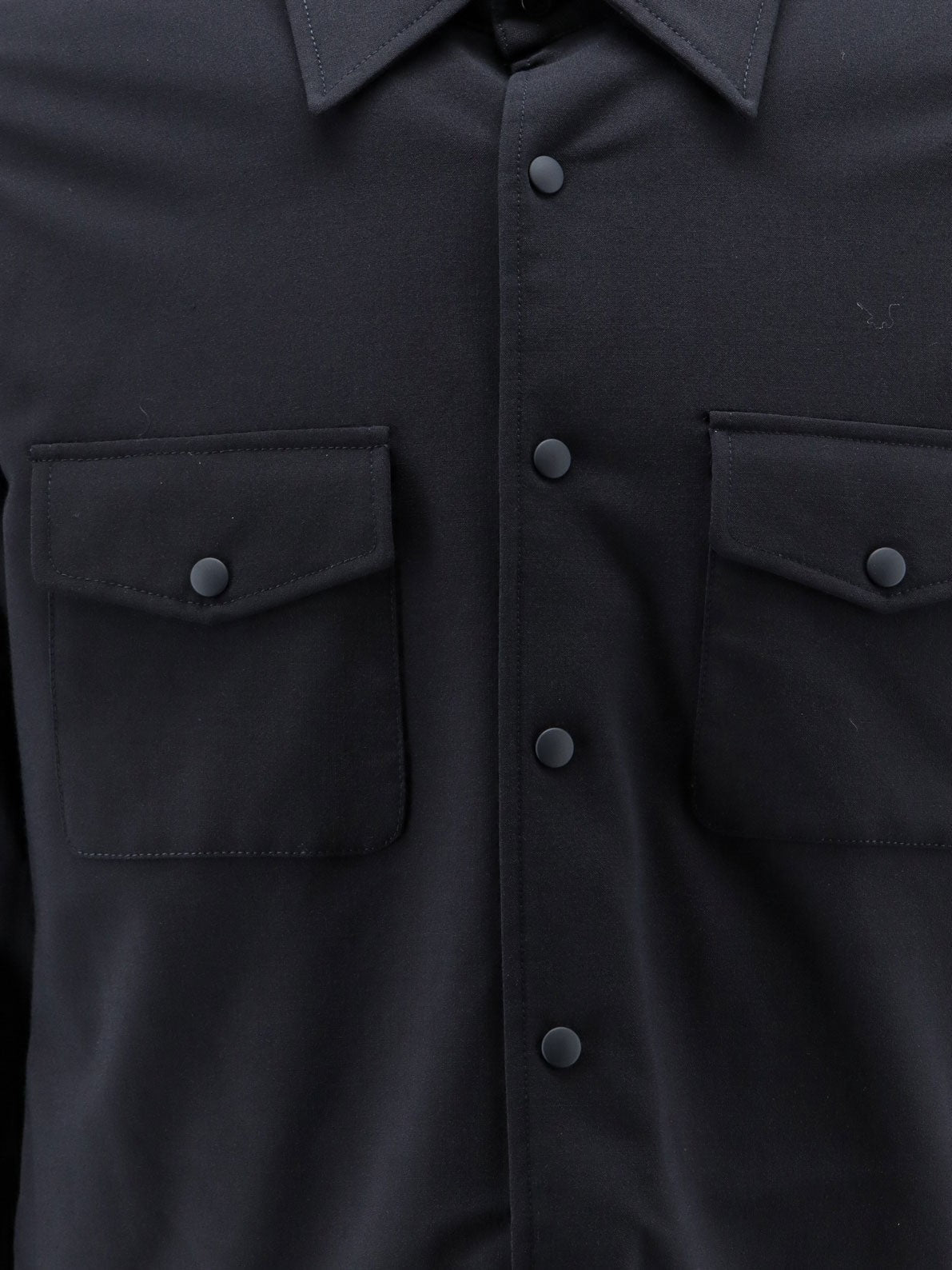 ASPESI Men's Virgin Wool Blend Shirt Jacket Blue