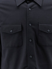 ASPESI Men's Virgin Wool Blend Shirt Jacket Blue