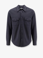 ASPESI Men's Virgin Wool Blend Shirt Jacket Blue