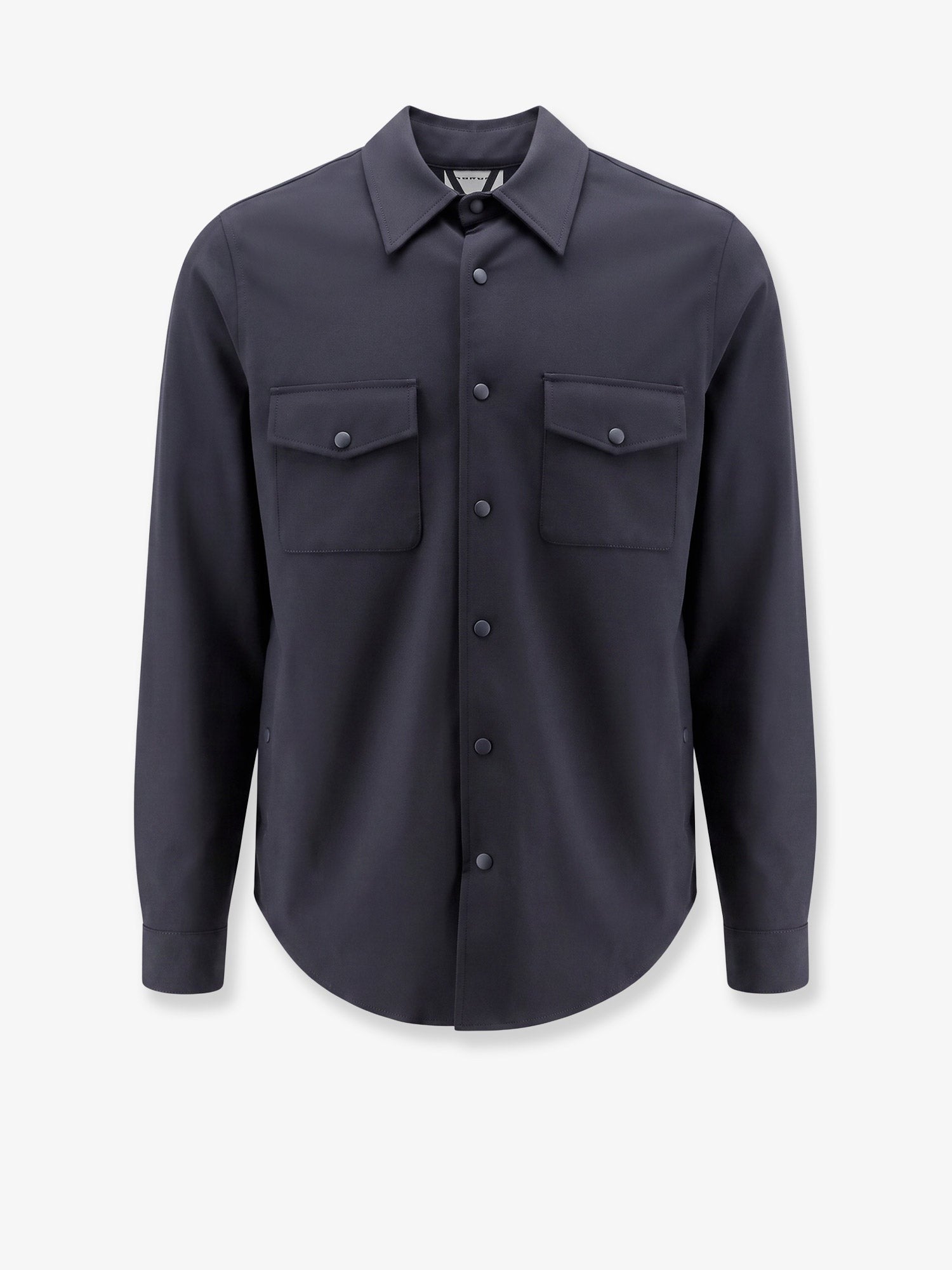 ASPESI Men's Virgin Wool Blend Shirt Jacket Blue