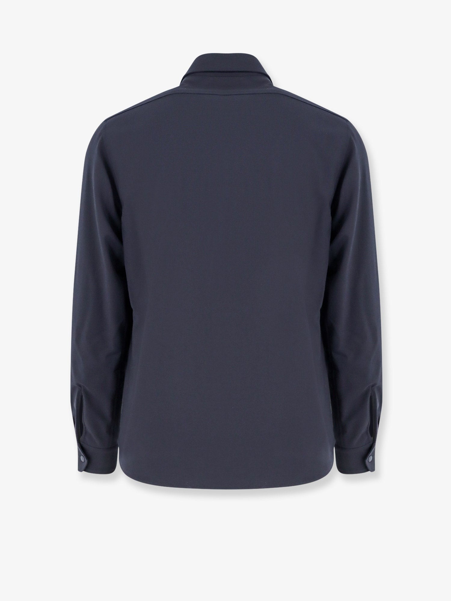 ASPESI Men's Virgin Wool Blend Shirt Jacket Blue