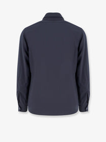 ASPESI Men's Virgin Wool Blend Shirt Jacket Blue