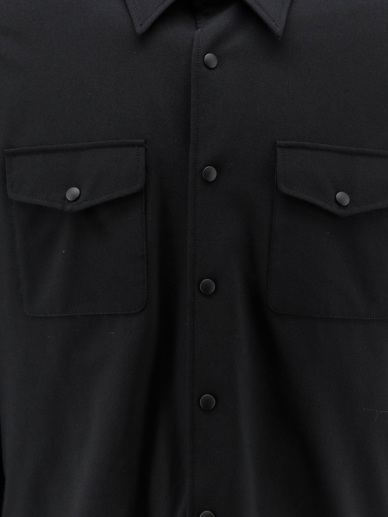 ASPESI Men's Virgin Wool Blend Shirt Jacket Black