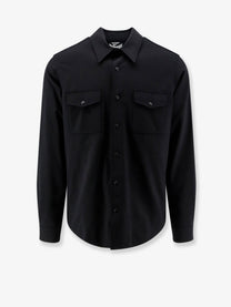 ASPESI Men's Virgin Wool Blend Shirt Jacket Black