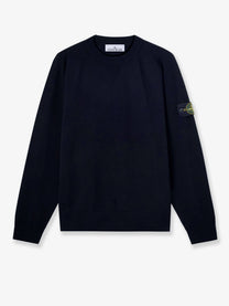 Stone Island Men's Virgin Wool Blend Sweater Blue