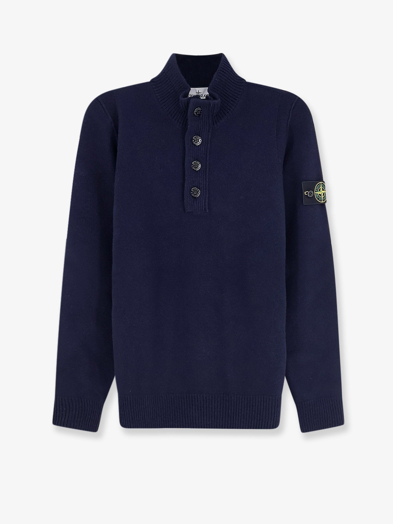 Stone Island Men's Virgin Wool Blend Sweater Blue
