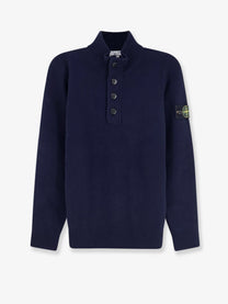 Stone Island Men's Virgin Wool Blend Sweater Blue