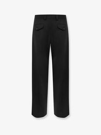Laneus Men's Virgin Wool Blend Trousers Black, view 2