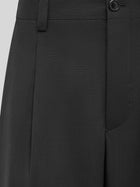 Laneus Men's Virgin Wool Blend Trousers Black, view 3