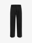 Laneus Men's Virgin Wool Blend Trousers Black