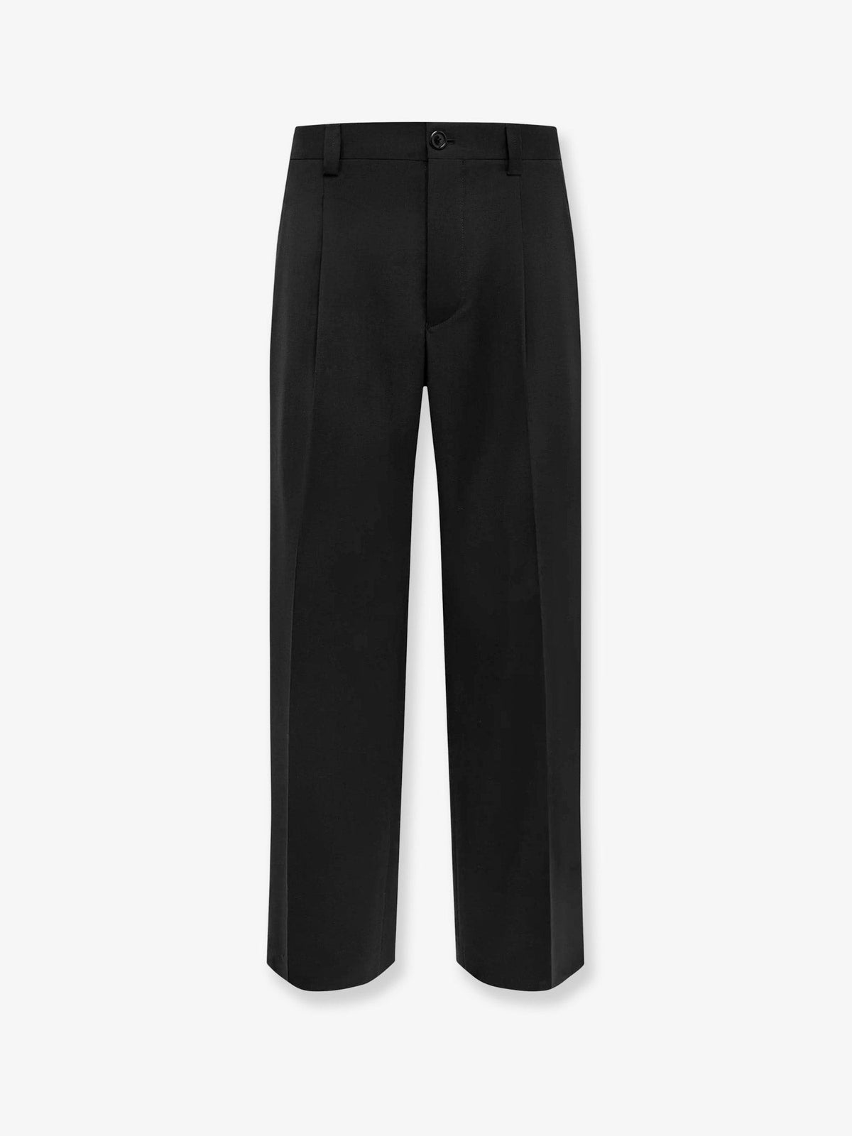 Laneus Men's Virgin Wool Blend Trousers Black