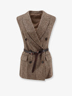 Brunello Cucinelli Women's Virgin Wool Blend Vest Brown