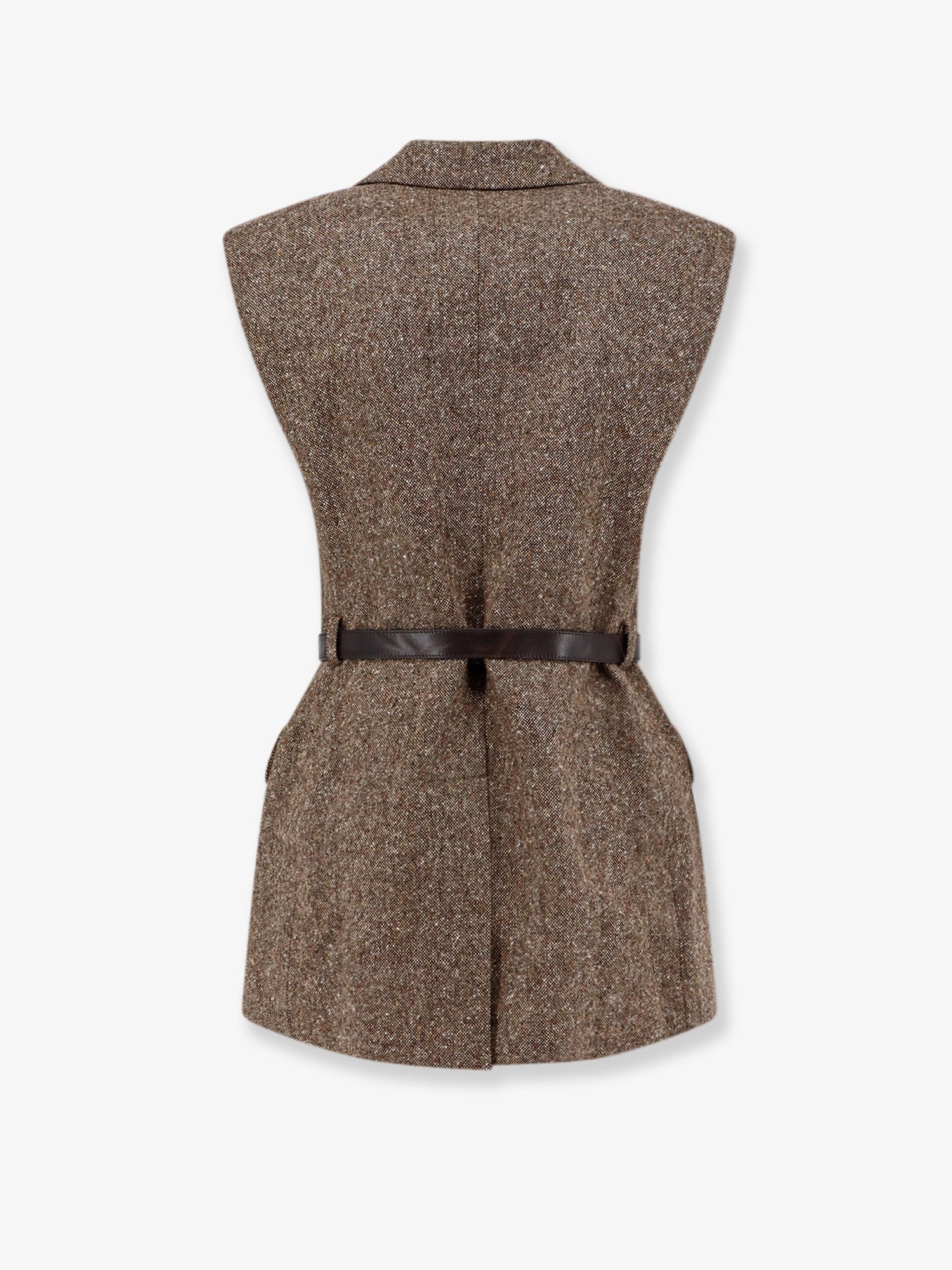 Brunello Cucinelli Women's Virgin Wool Blend Vest Brown