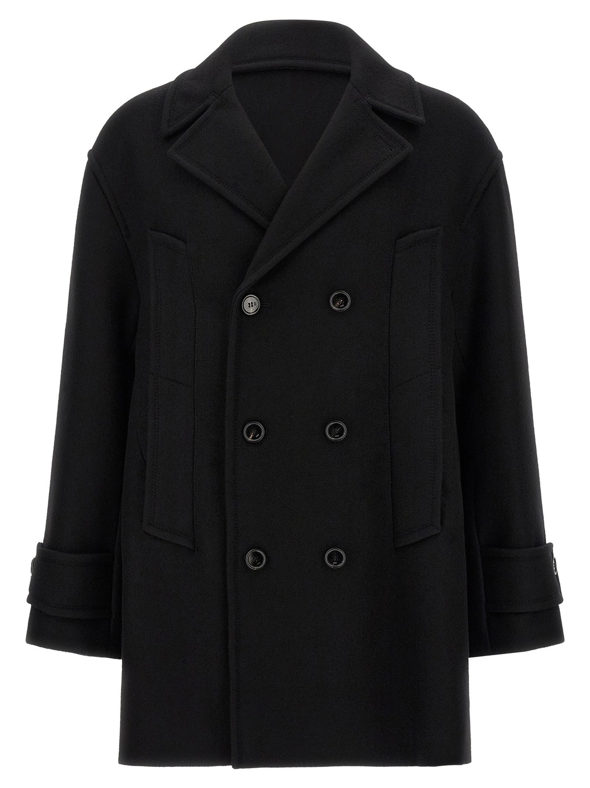 Ami Paris Virgin Wool Caban Black