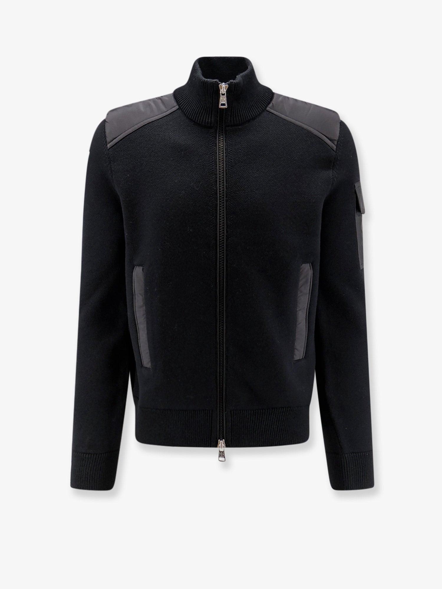 Moncler Men's The Moncler Padded Wool Zip up Cardigan Black