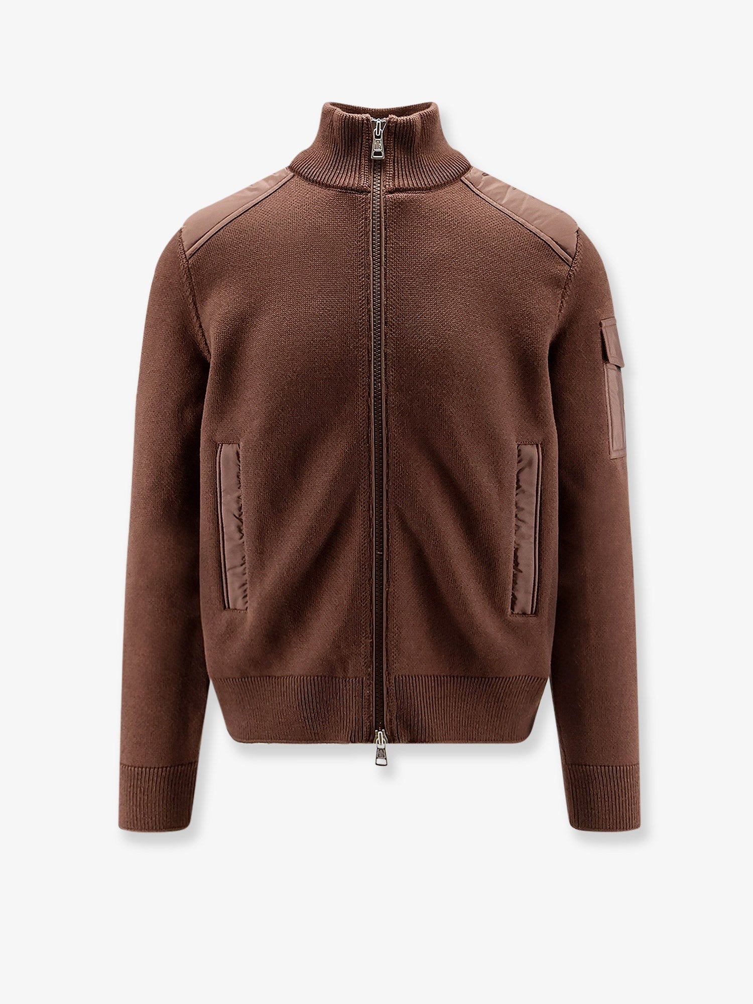Moncler Men's Virgin Wool Cardigan Brown