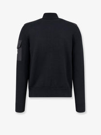 Moncler Men's The Moncler Padded Wool Zip up Cardigan Black