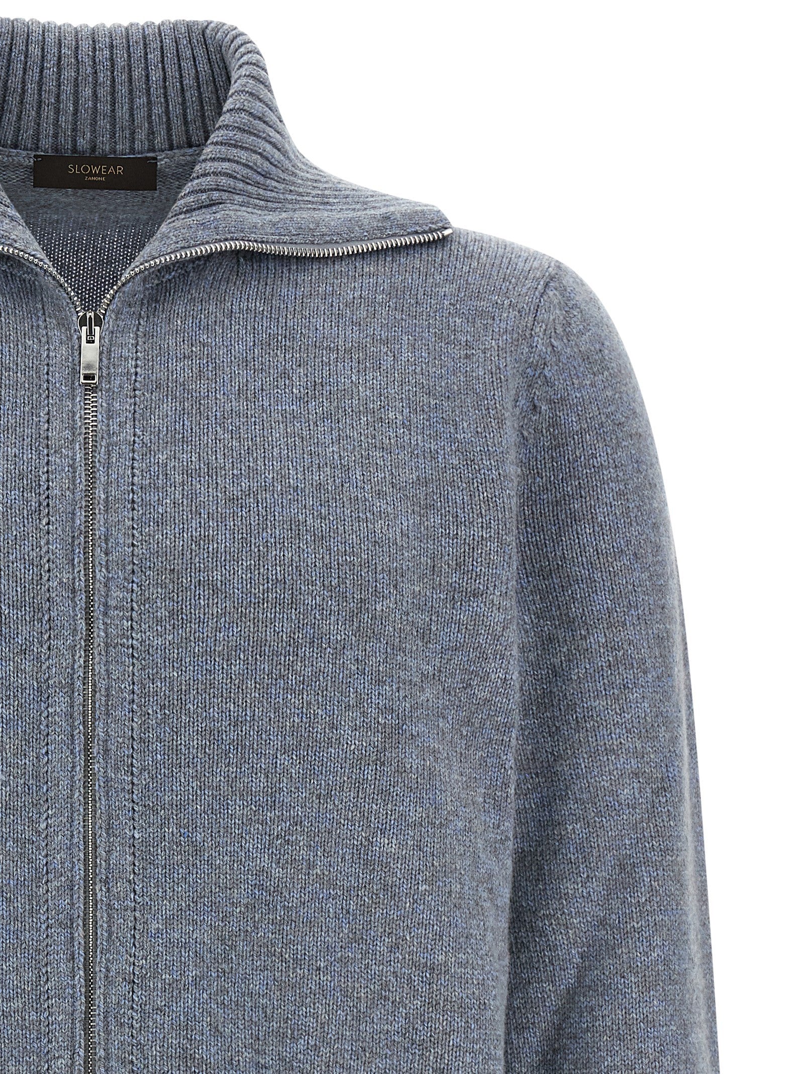Zanone Virgin Wool Cardigan Blue