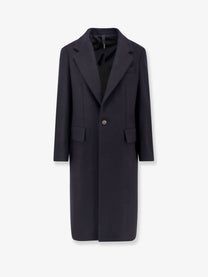 Hevò Men's Virgin Wool Coat Blue