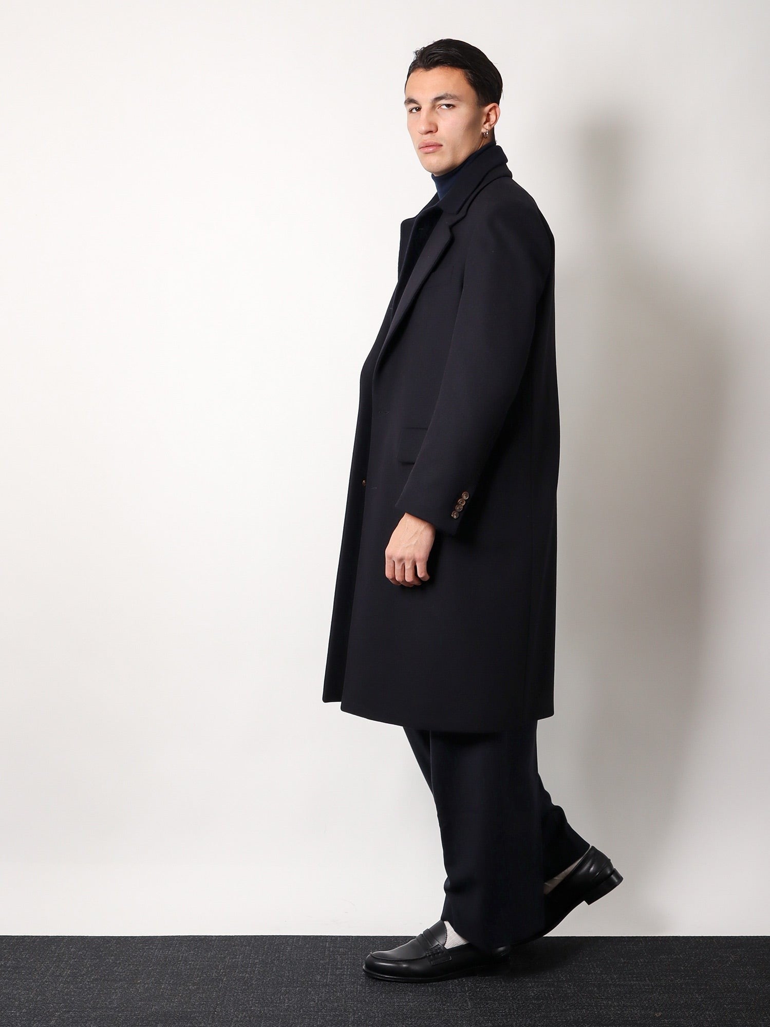 Hevò Men's Virgin Wool Coat Blue